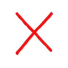 Red X mark symbol