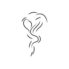 Doodle smoke and steam. Vector hand drawn illustration