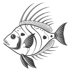 Fototapeta premium John Dory fish vector illustration perfect for posters, icon, t-shirts, cards, wall art prints and ai design.