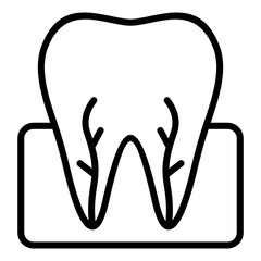 Fototapeta premium Nerve Teeth Outline Icon