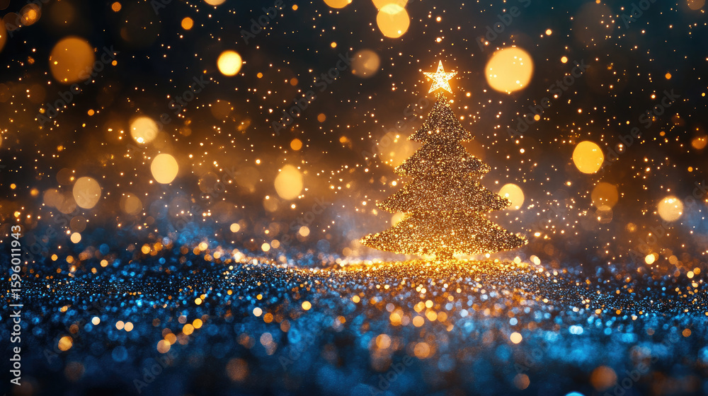 Wall mural gradient christmas technology background vector design illustration with glowing lights and abstract