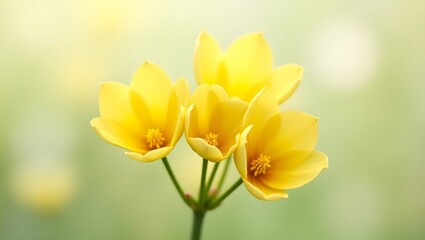 Fototapeta premium A lone yellow flower rises above a field filled with numerous yellow blossoms