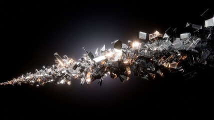 Space Debris Field In Outer Space