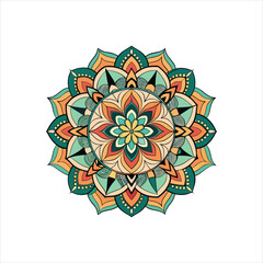 Intricate asymmetrical geometric mandala design