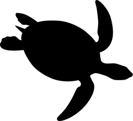 Silhouette of sea turtle 