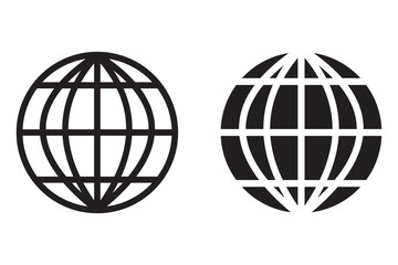 internet globe icon set, globe icon vector illustration