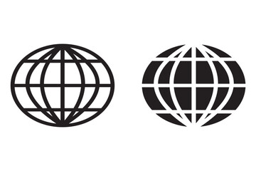 internet globe icon set, globe icon vector illustration