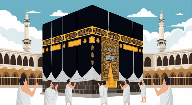 Hajj Pilgrims Vector