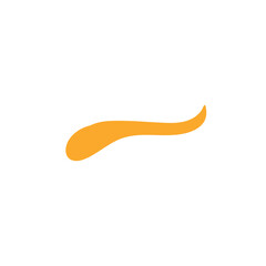 Orange underline Swishes tail. Swooshes for Athletic Typography. Vector illustration 