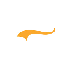 Orange underline Swishes tail. Swooshes for Athletic Typography. Vector illustration 