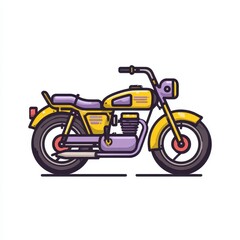 Obraz premium Side view of a yellow vintage motorcycle