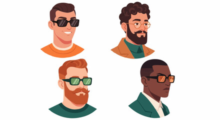 Fototapeta premium Sunglasses Men Icons