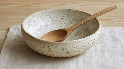 wooden bowl with spoon