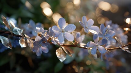 Delicate Blue Flowers in Soft Morning Light