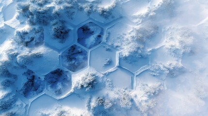 Abstract Blue Ice Hexagon Pattern Texture
