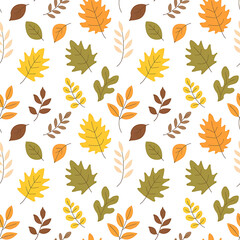Obraz premium Seamless pattern with leaves, autumn, holiday background, pattern, banner, thanksgiving artwork, halloween.