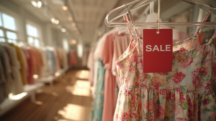 ワンピースが赤札で春を誘う売場