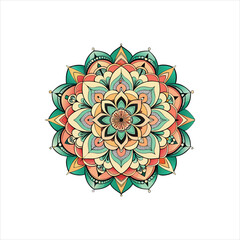 Floral ornamental round lace pattern vector illustration