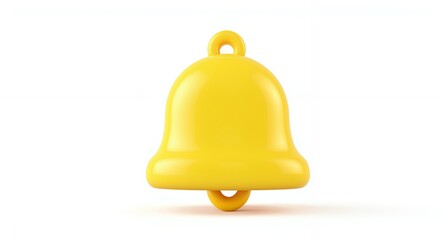 3D Render of a Yellow Bell Icon Notification Symbol Alert App UI Element