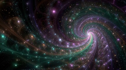 Fototapeta premium Spiral Galaxy With Colorful Stars