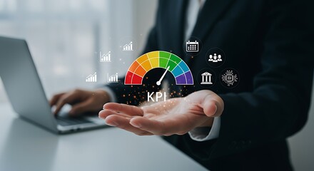 Business performance indicator gauge finance