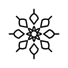 Fototapeta premium Elaborate mandala design showcasing an ornate floral pattern, simple yet intricate. This mandala showcases symmetrical design and decorative elements.