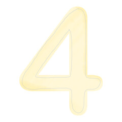 Number four in butter yellow