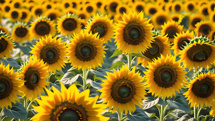Fototapeta premium Sunflowers isolated on transparent background 