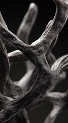 Abstract Dark Gray Antler Design