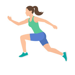 Fototapeta premium Active Woman in Running Athletic Pose