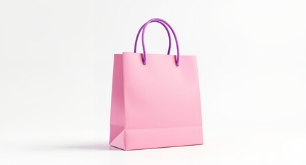 Pink Shopping Bag Mockup Retail Packaging Gift Bag Paper Bag Handle Bag Mockup Template