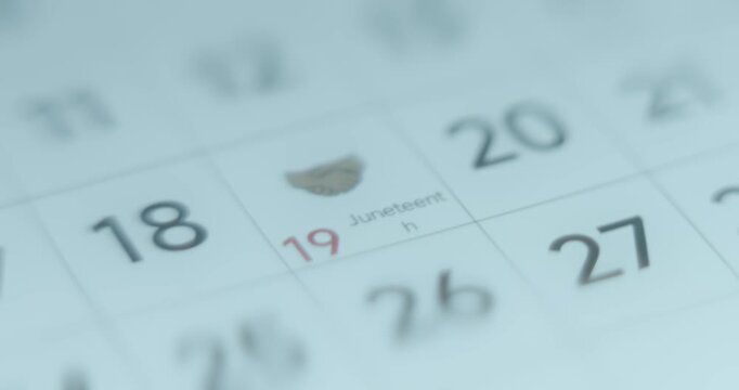 Juneteenth holiday marked in calendar app