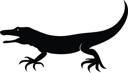 Black and White Lizard Silhouette