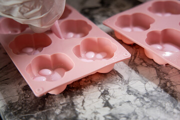 Baking preparation with silicone mold