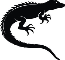 Black and White Lizard Silhouette