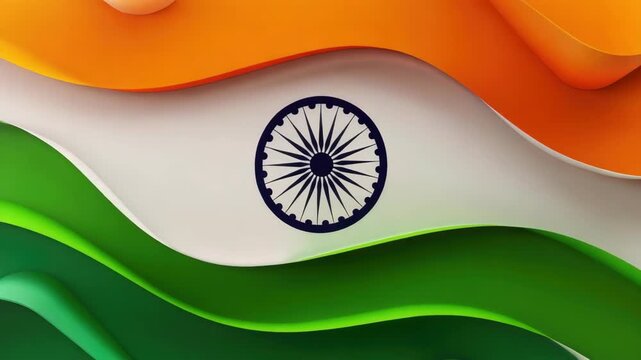 A flag with the colors green, white and red. The flag has a circle in the middle