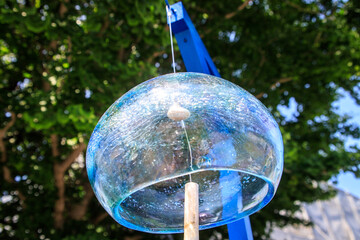 Japanese Glass Wind Chime in Blue
