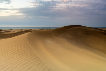 Panoramic view of dunas de Maspalomas, Gran Canaria, Spain.