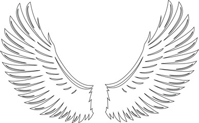 Obraz premium Curved Symmetrical Wing Silhouette Illustration