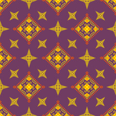 Yellow and purple background. Geometric ethnic seamless pattern  design for carpet,curtain,clothing,fabric,wrapping paper,tiles,textiles,batik,texture and wallpaper.Vector background.