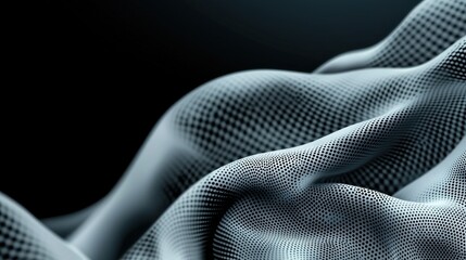Naklejka premium Abstract flowing surface with halftone pattern against a dark background