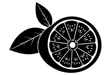 Vector art of silhouette of lemon