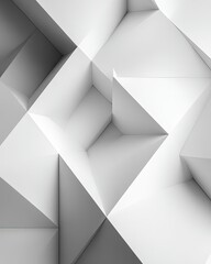 Abstract Geometric Shapes White 3D Design