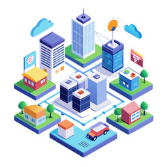 isometric city buildings