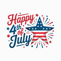 Naklejka premium Clean and modern vector happy fourth of july independence day celebration with star and patriotic design vector graphic image