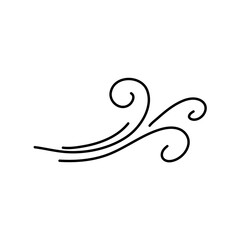 Wind blow line icon vector 