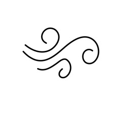 Wind blow line icon vector 