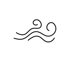Wind blow line icon vector 