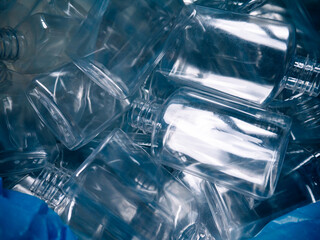 Used Plastic Bottles Collected for Recycling.
