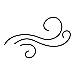 Wind blow line icon vector 